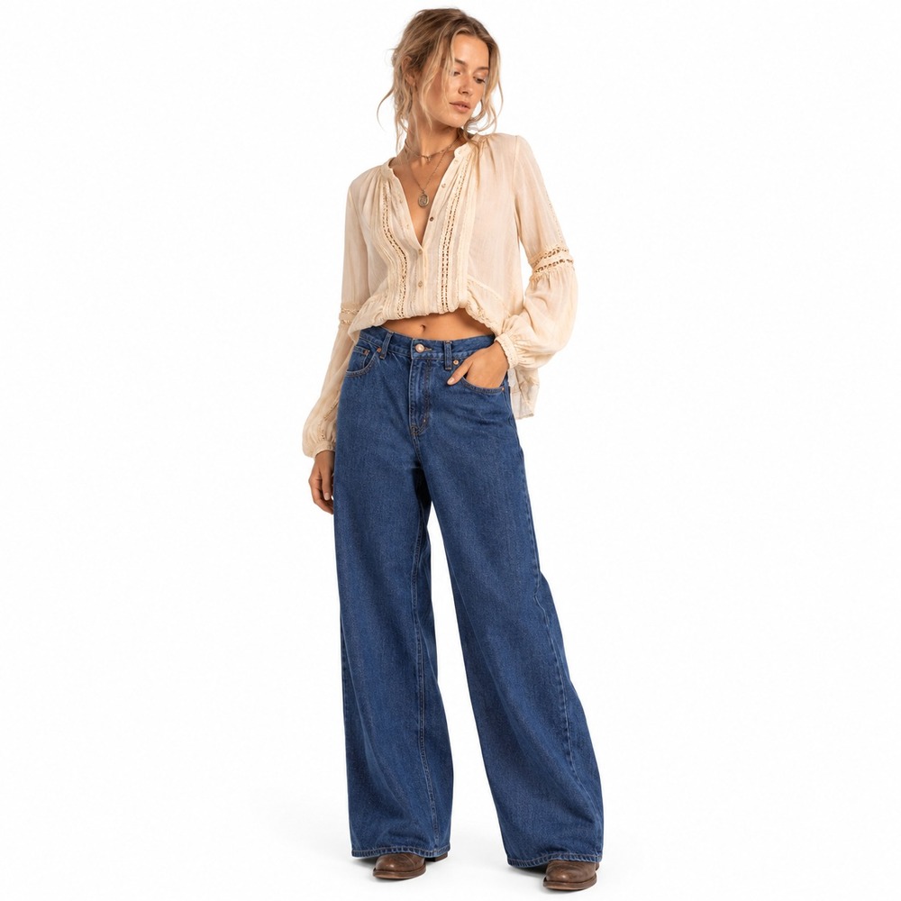 Madewell Perfect Vintage Wide Leg Jeans Womens 29 High Rise Dark Wash 30x28